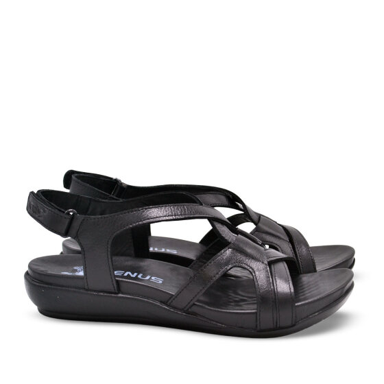 Venüs Deri Kadın Düz Sandalet Siyah 206Y - 2