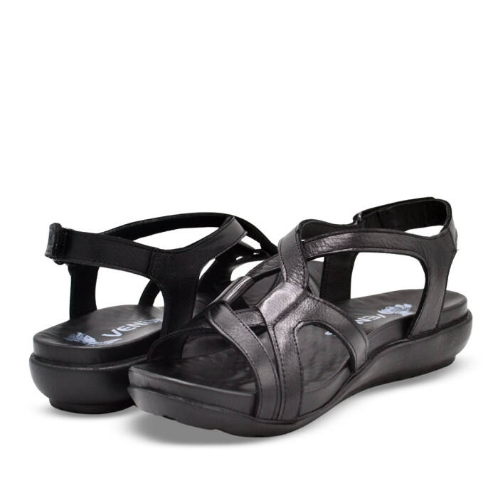 Venüs Deri Kadın Düz Sandalet Siyah 206Y - 4