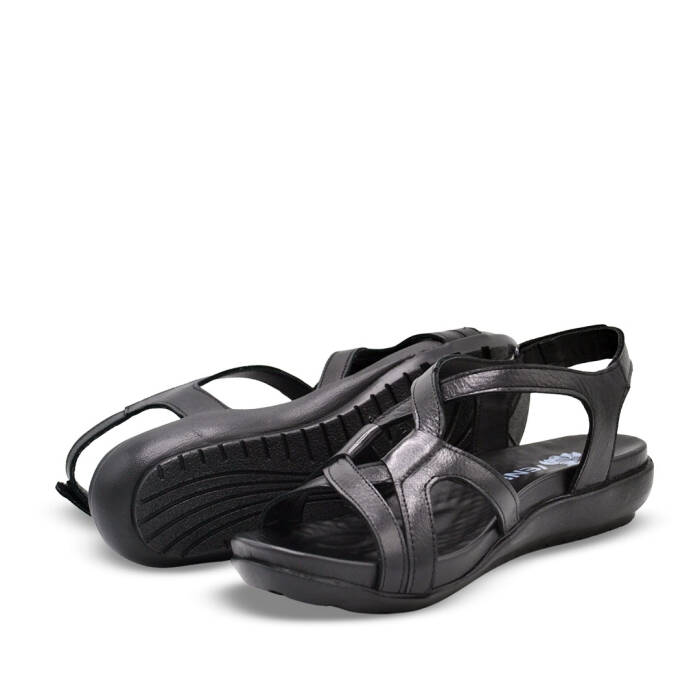 Venüs Deri Kadın Düz Sandalet Siyah 206Y - 5