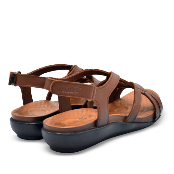 Venüs Deri Kadın Düz Sandalet Taba 206Y - 3