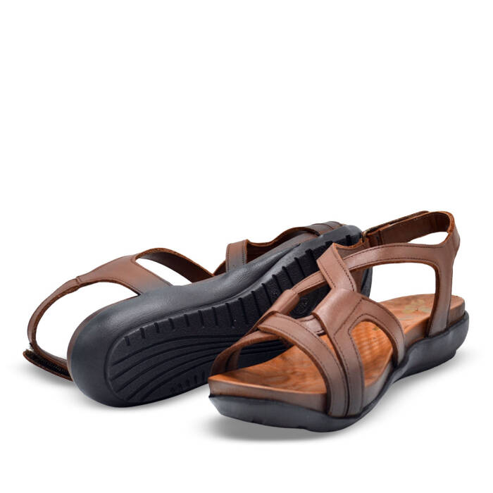 Venüs Deri Kadın Düz Sandalet Taba 206Y - 5