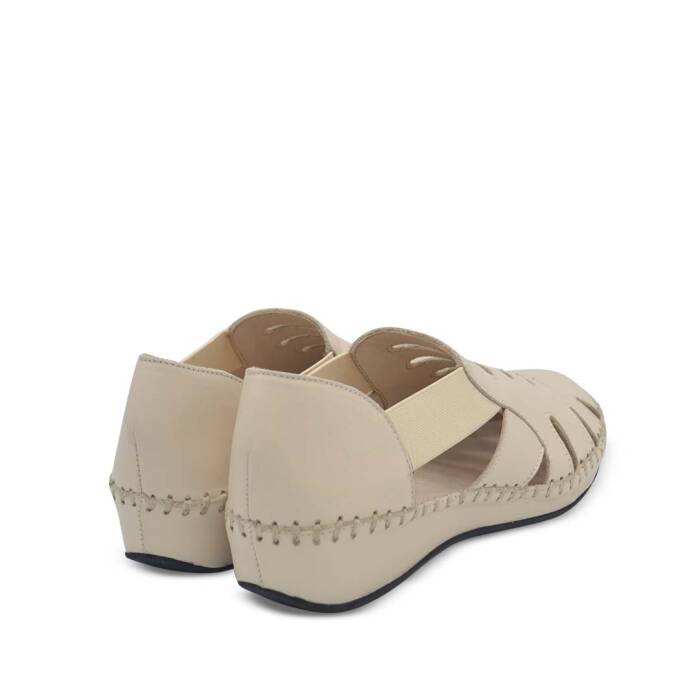 Venüs Deri Kadın Dolgu Topuklu Sandalet Bej 18791395Y - 3