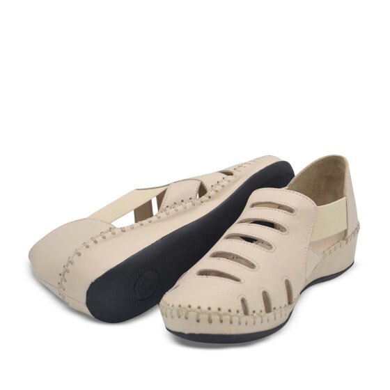 Venüs Deri Kadın Dolgu Topuklu Sandalet Bej 18791395Y - 5