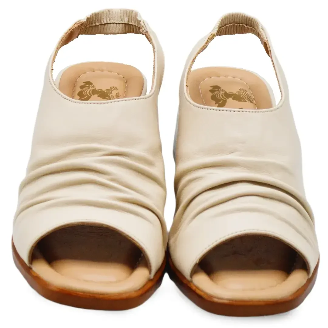 Venüs Deri Kadın Topuklu Sandalet Bej 2311513Y - Thumbnail