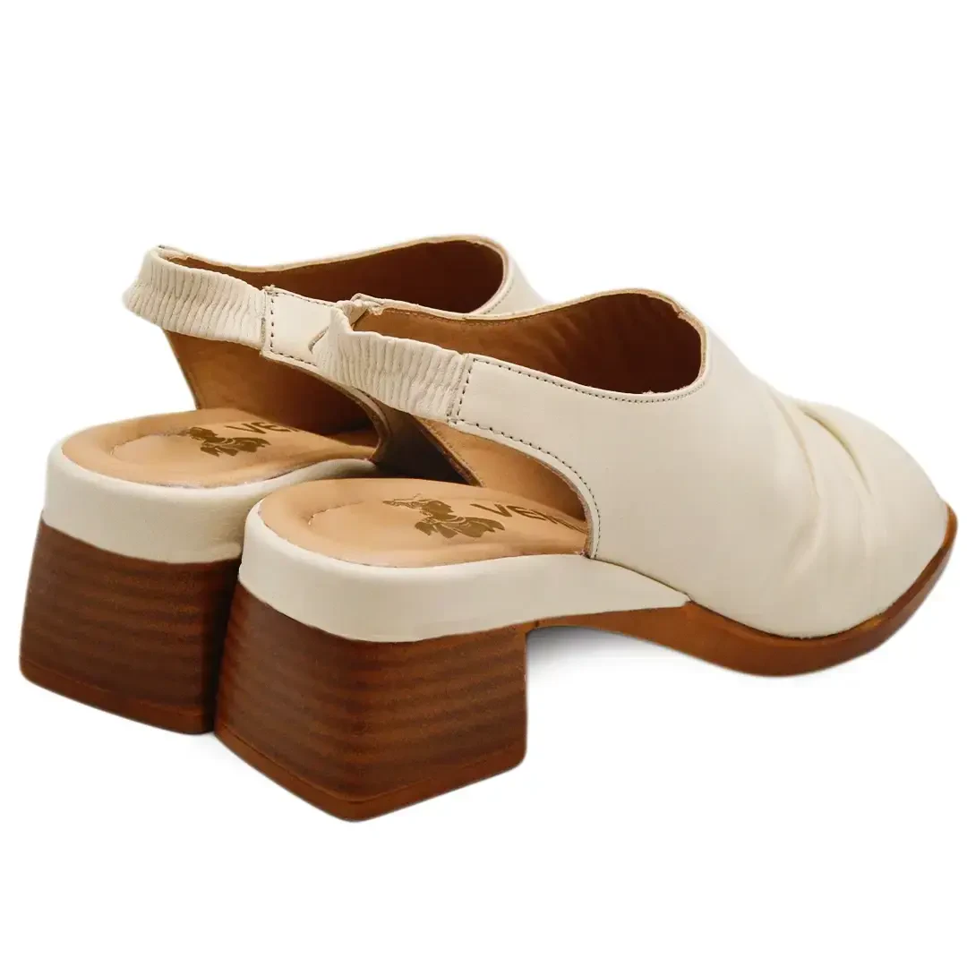 Venüs Deri Kadın Topuklu Sandalet Bej 2311513Y - 3