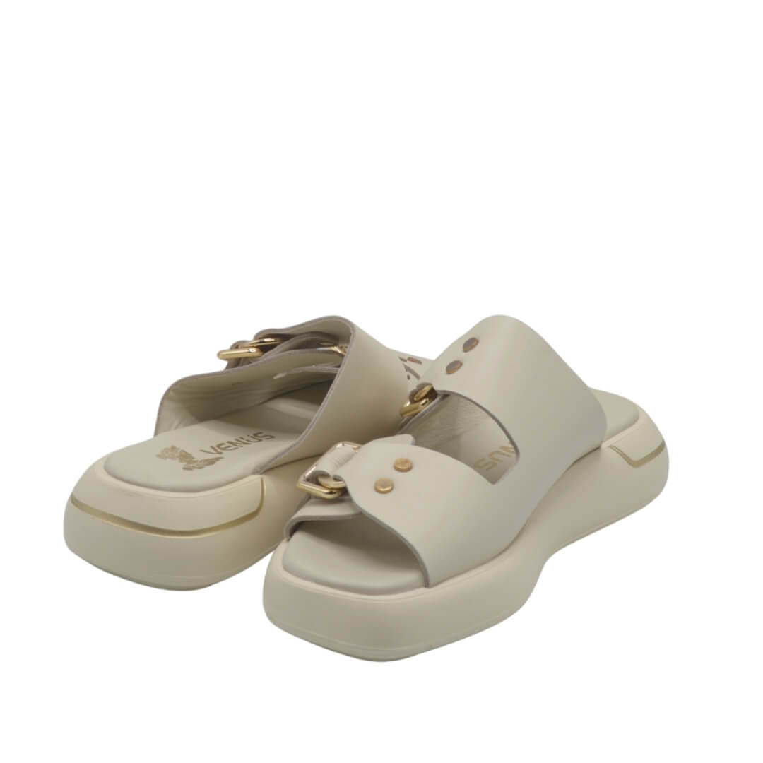 Venüs Deri Kaadın Terlik Bej 25440032Y - Thumbnail