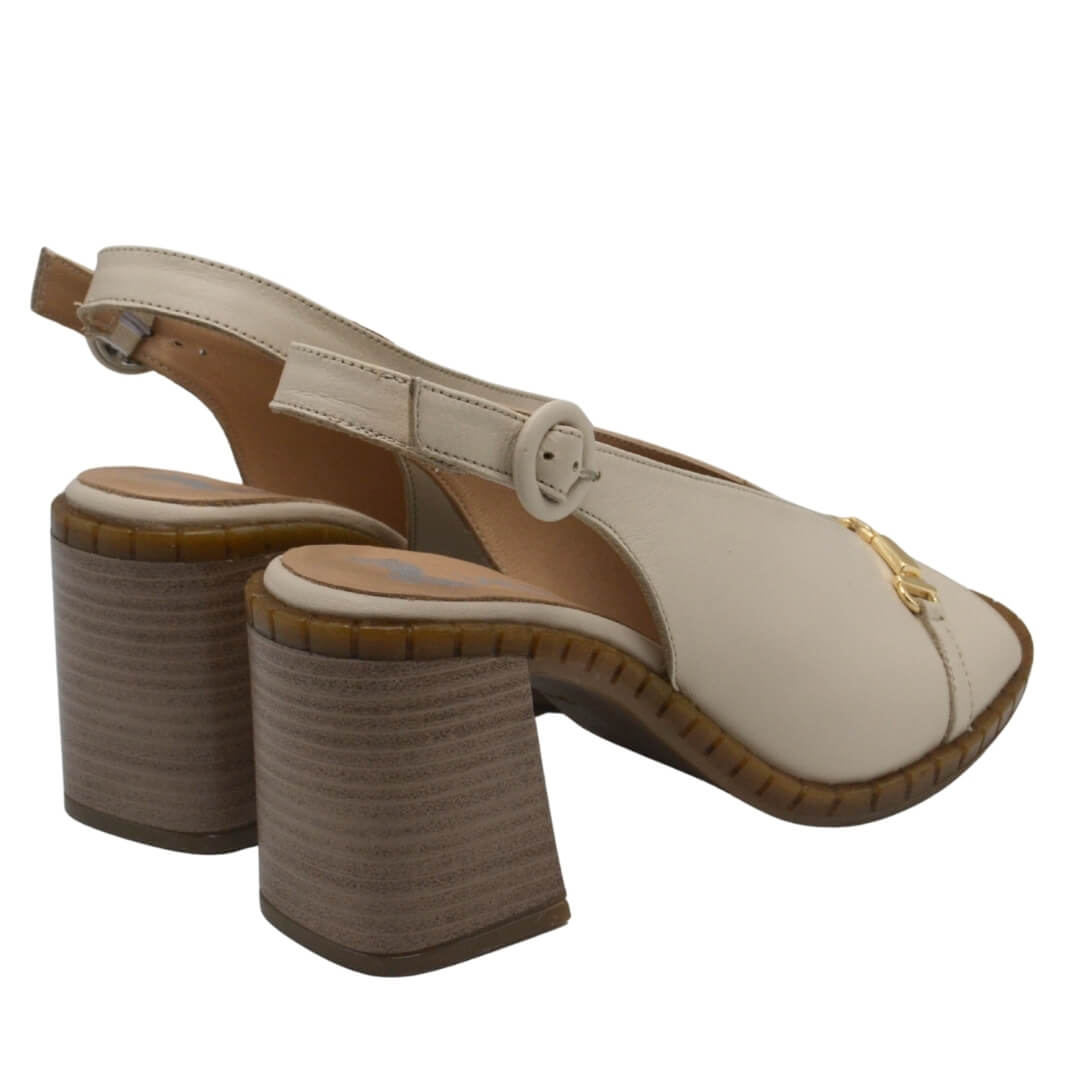 Venüs Deri Kadın Topuklu Sandalet Bej 2511902Y - Thumbnail