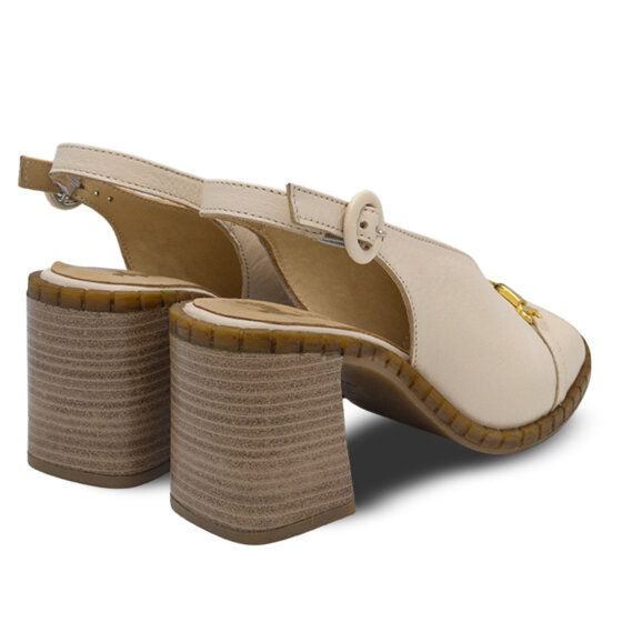 Venüs Deri Kadın Topuklu Sandalet Bej 2511902Y - 3