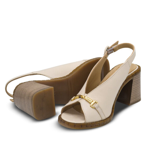 Venüs Deri Kadın Topuklu Sandalet Bej 2511902Y - 5