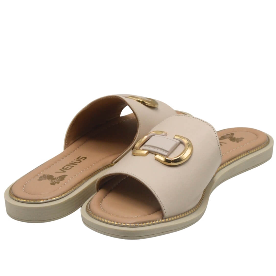 Venüs Deri Kadın Terlik Bej 2512205Y