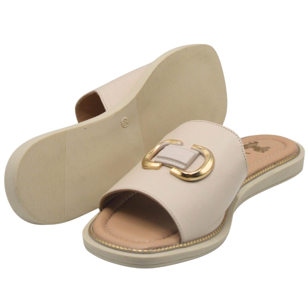 Venüs Deri Kadın Terlik Bej 2512205Y - Thumbnail