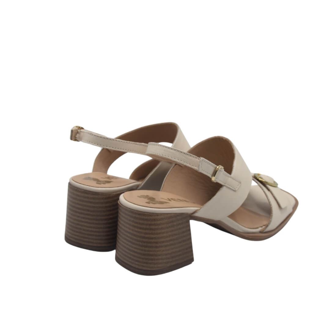 Venüs Deri Kadın Topuklu Sandalet Bej 2510912Y - Thumbnail