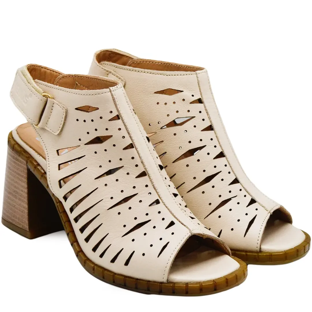 Venüs Deri Kadın Topuklu Sandalet Bej 2511905Y