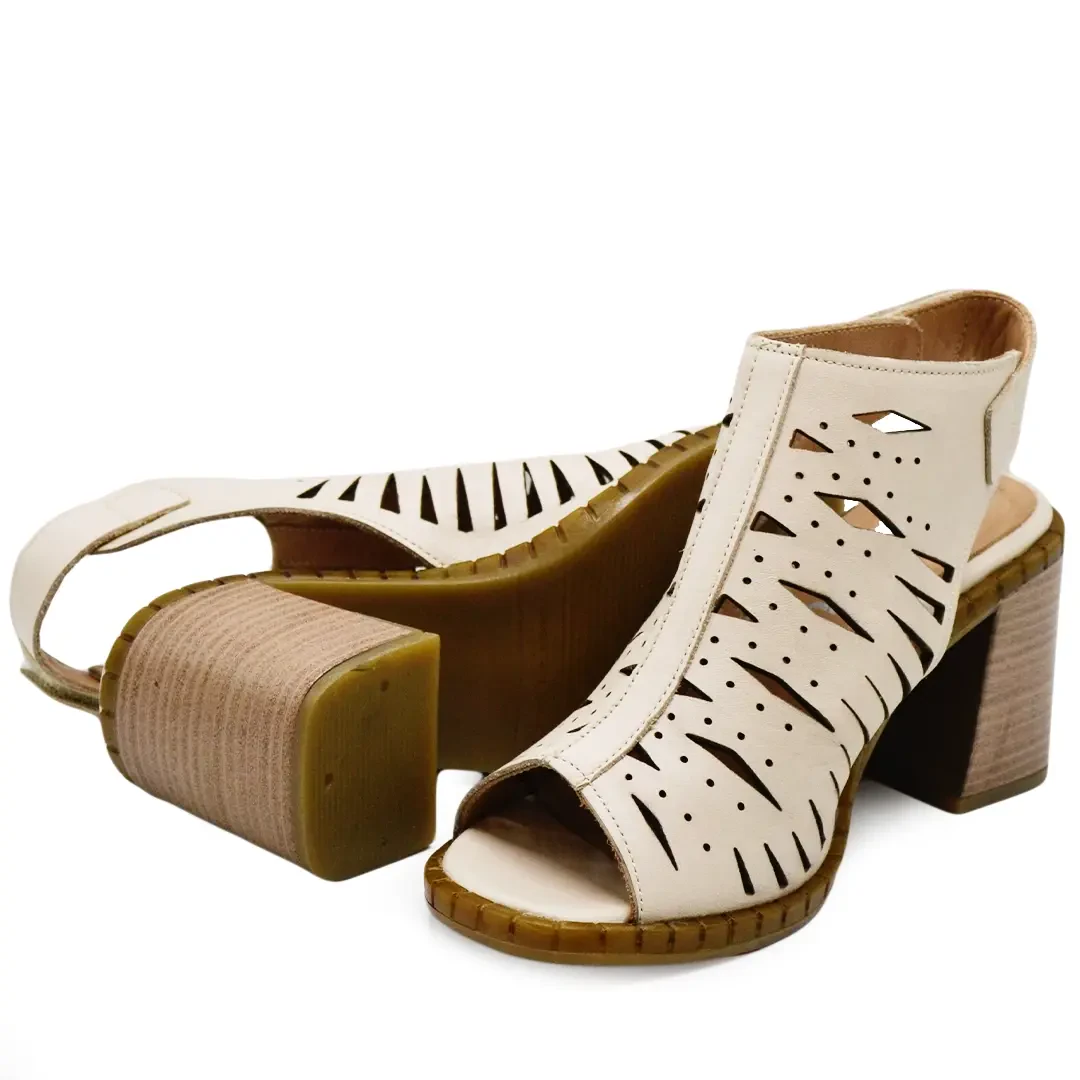 Venüs Deri Kadın Topuklu Sandalet Bej 2511905Y