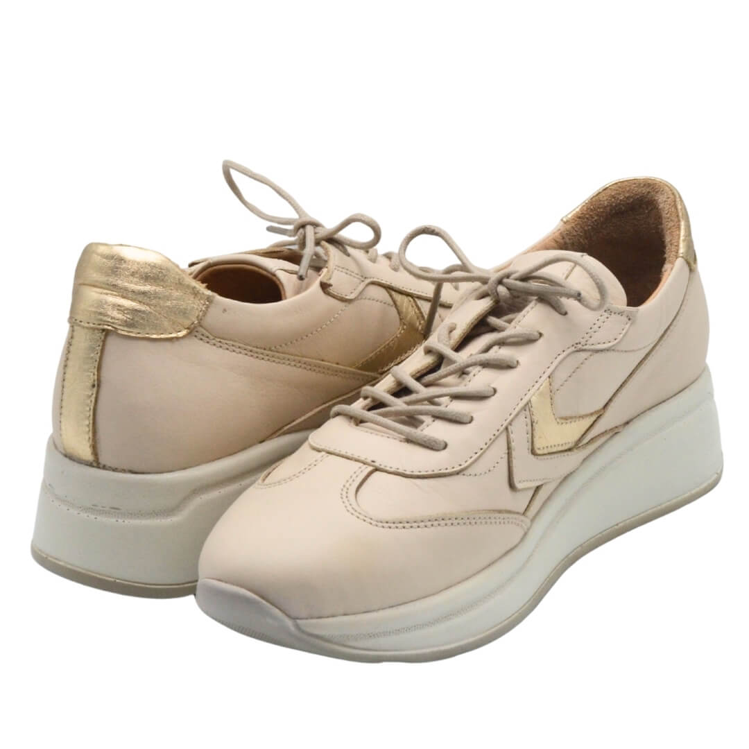 Venüs Deri Kadın Airflow Ayakkabı Bej-Altın 2216653Y