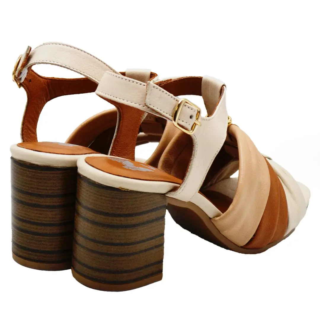 Venüs Deri Kadın Topuklu Sandalet Bej 2108517Y - Thumbnail