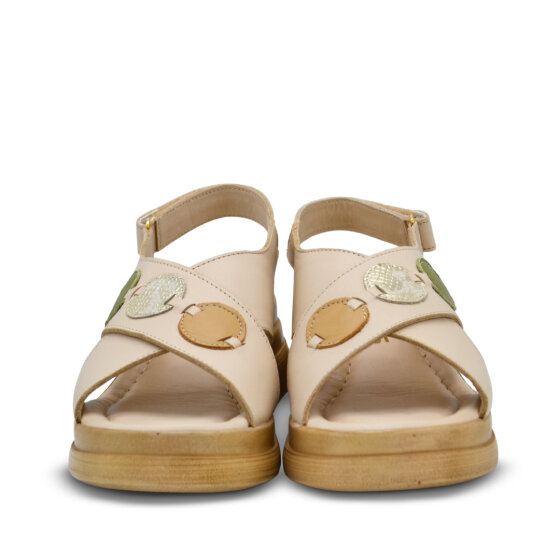 Venüs Deri Kadın Doldu Topuk Sandalet Bej-Scarpion 2409920Y - 6