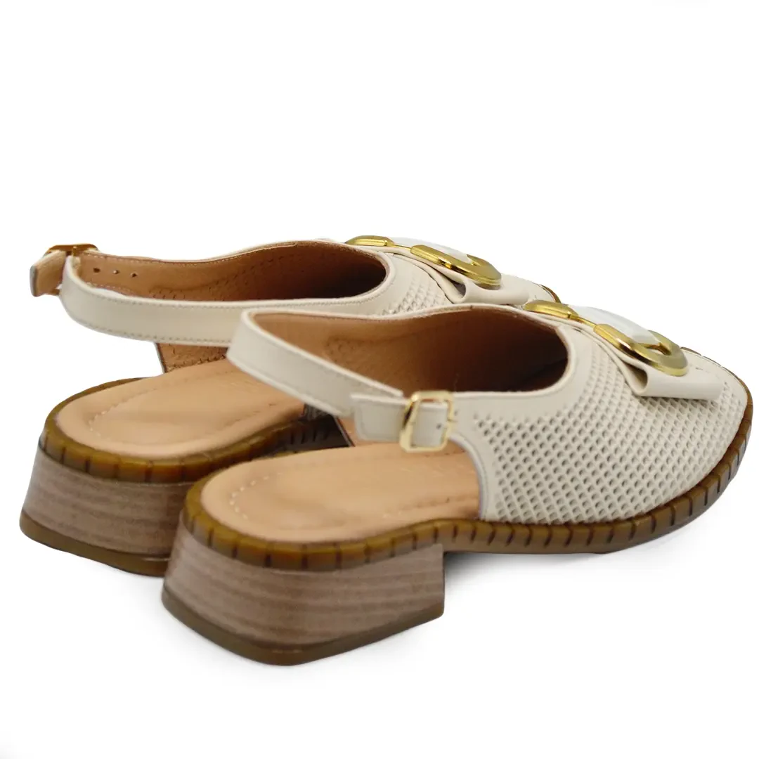 Venüs - Venüs Deri Kadın Gold Detaylı Topuklu Sandalet Bej 2512003Y Venüs - Venüs Deri Kadın Gold Detaylı Topuklu Sandalet Bej 2512003Y