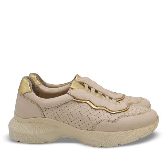 Venüs Deri Kadın Airflow Ayakkabı Bej-Altın 2216636Y (1)