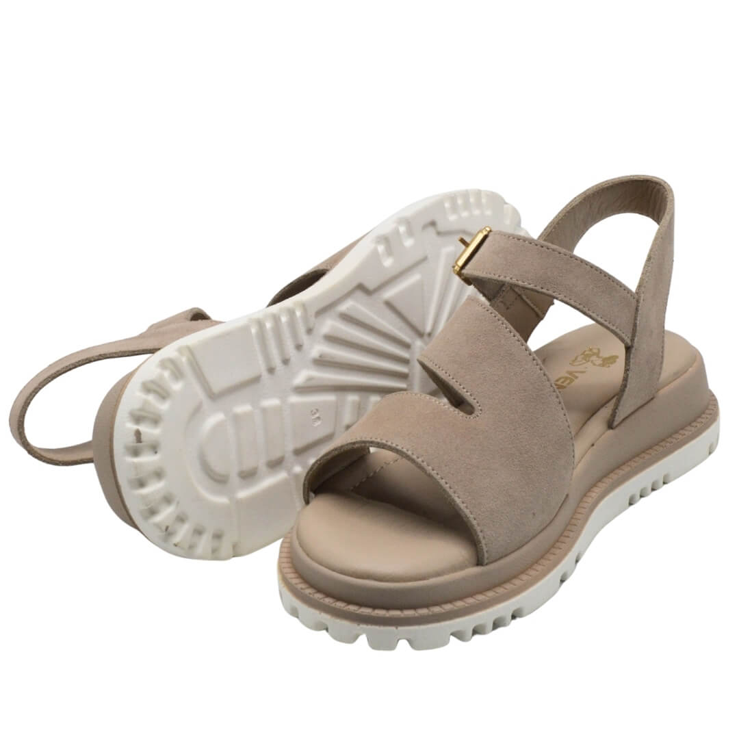 Venüs Deri Kadın Süet Sandalet Bej 25470015Y - Thumbnail