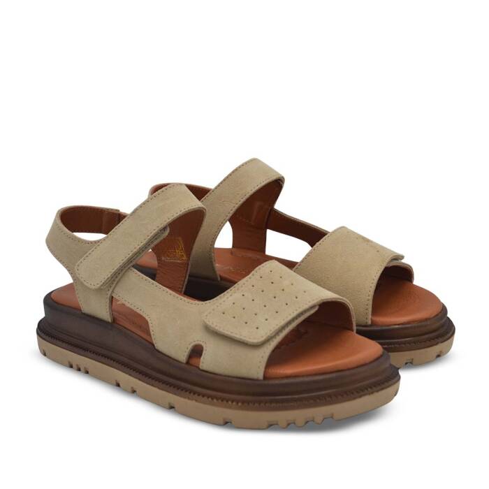 Venüs Deri Kadın Nubuk Sandalet Bej 26322740Y - 1