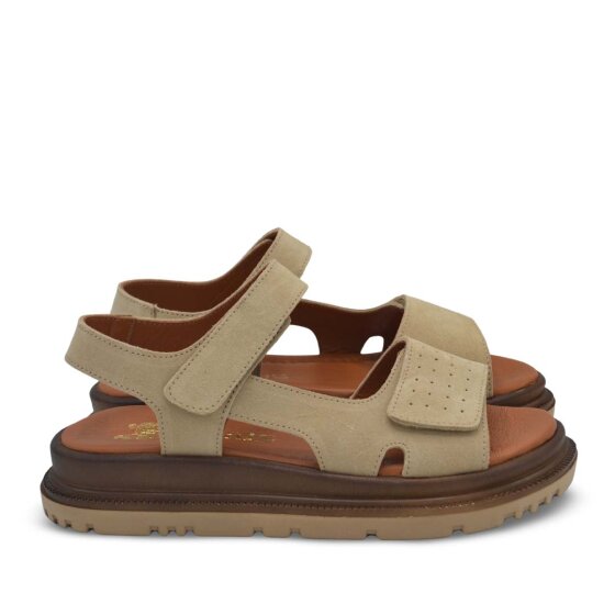 Venüs Deri Kadın Nubuk Sandalet Bej 26322740Y (1)