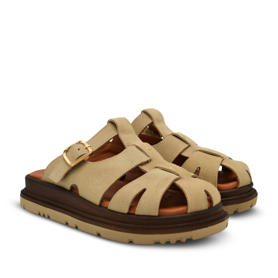 Venüs Deri Kadın Süet Terlik Bej 26322731Y