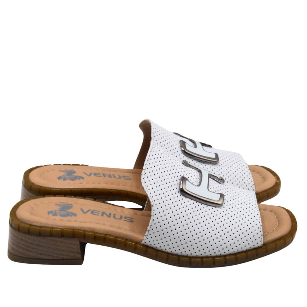 Venüs Deri Kadın Terlik Beyaz 2512001Y