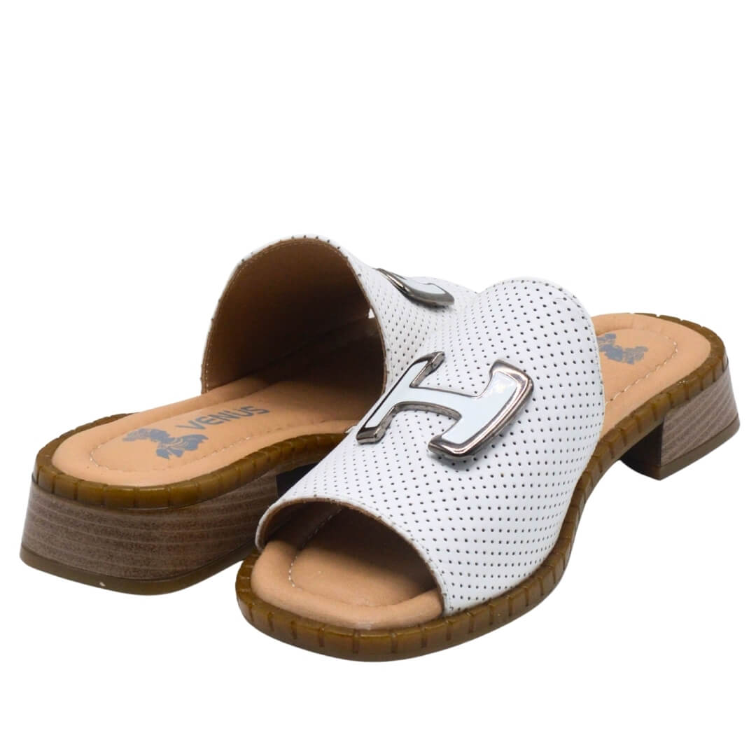 Venüs Deri Kadın Terlik Beyaz 2512001Y