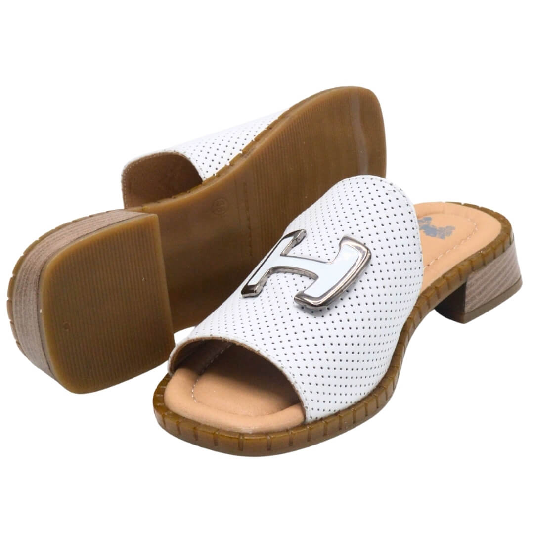 Venüs Deri Kadın Terlik Beyaz 2512001Y - Thumbnail