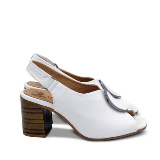 Venüs Deri Kadın Topuklu Sandalet Beyaz 2108518Y  (1)