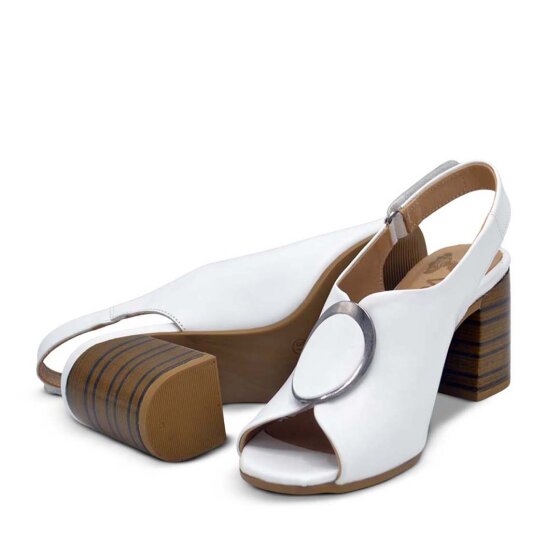Venüs Deri Kadın Topuklu Sandalet Beyaz 2108518Y  - 5