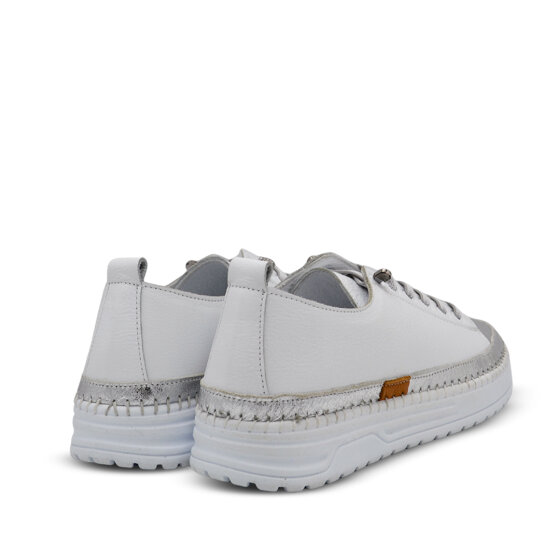 Venüs Deri Kadın Sneakers Ayakkabı Beyaz-Gümüş 26150001Y - 3