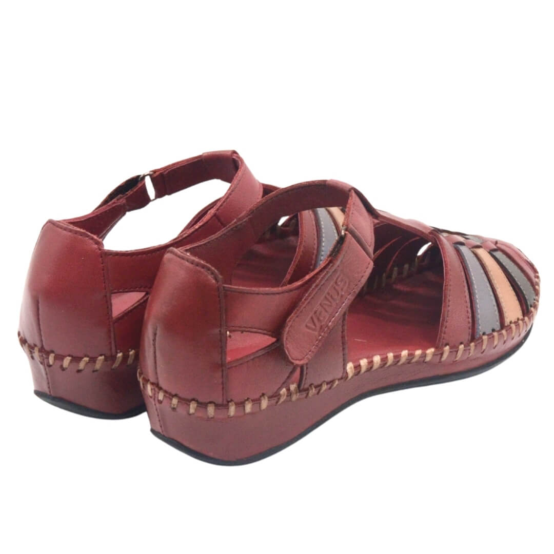 Venüs Deri Kadın Sandalet Bordo-Yeşil 23033319Y