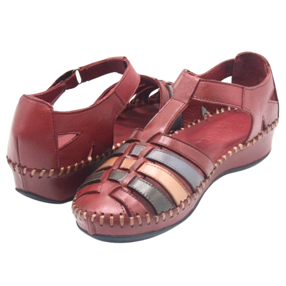 Venüs Deri Kadın Sandalet Bordo-Yeşil 23033319Y