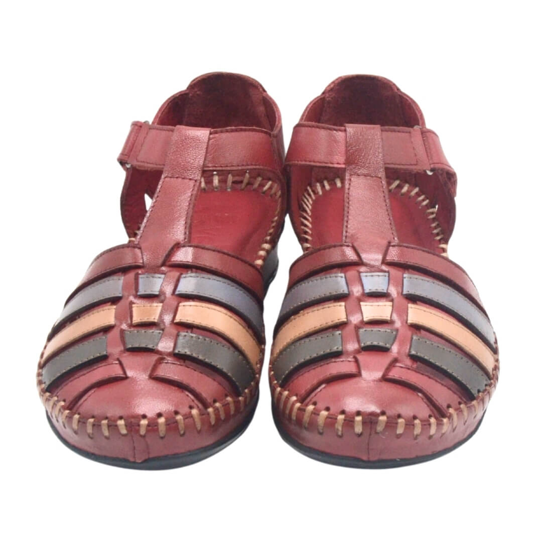 Venüs Deri Kadın Sandalet Bordo-Yeşil 23033319Y - Thumbnail