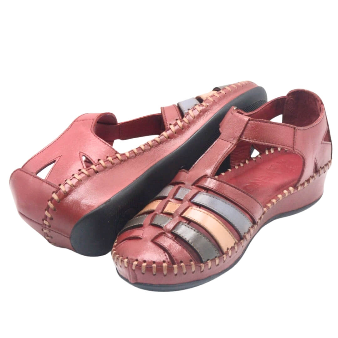 Venüs Deri Kadın Sandalet Bordo-Yeşil 23033319Y