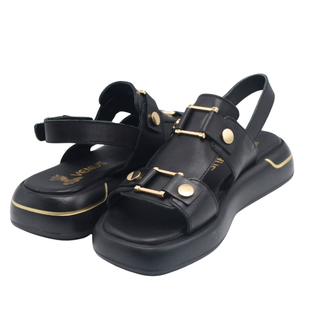 Venüs Deri Kadın Sandalet Siyah 25440007Y - Thumbnail