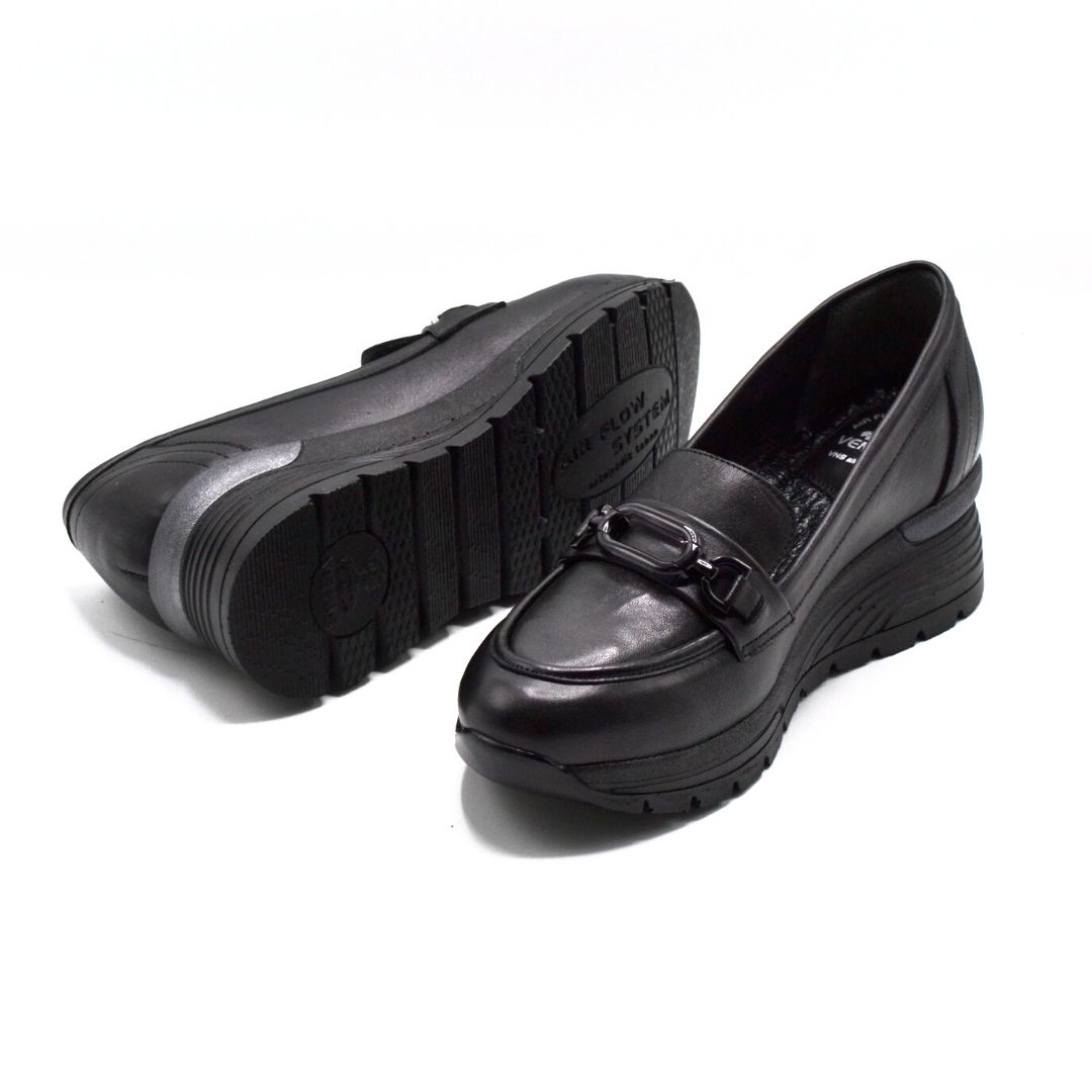 Kadın Airflow Deri Ayakkabı Siyah 2313020K - Thumbnail