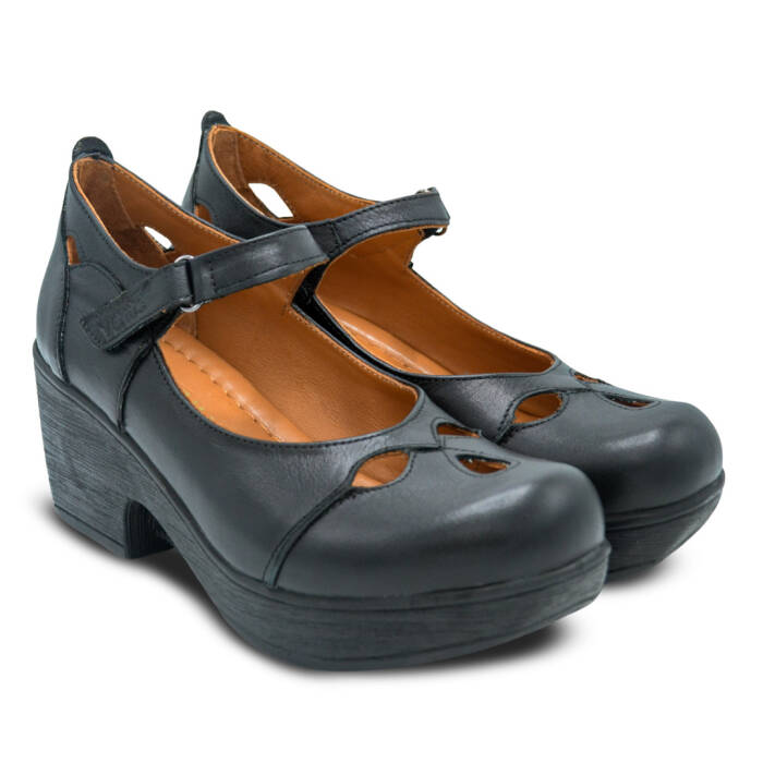 Venüs Deri Kadın Apatman Topuk Ayakkabı Ayakkabı Siyah 1912501Y - 1