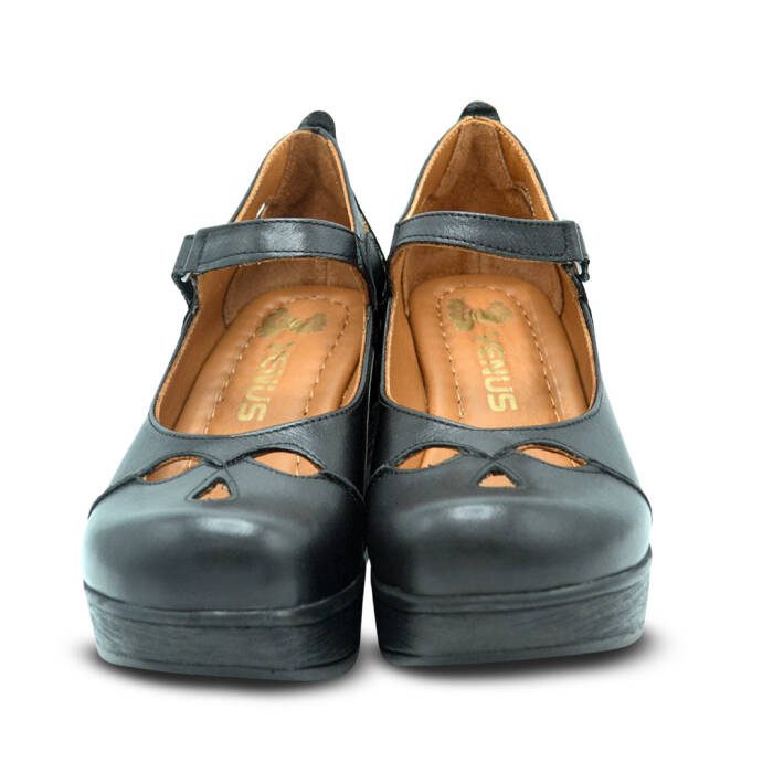 Venüs Deri Kadın Apatman Topuk Ayakkabı Ayakkabı Siyah 1912501Y - 6