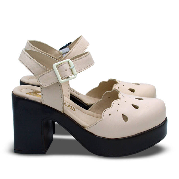 Venüs Deri Kadın Topuklu Sandalet Bej 2217001Y - 2