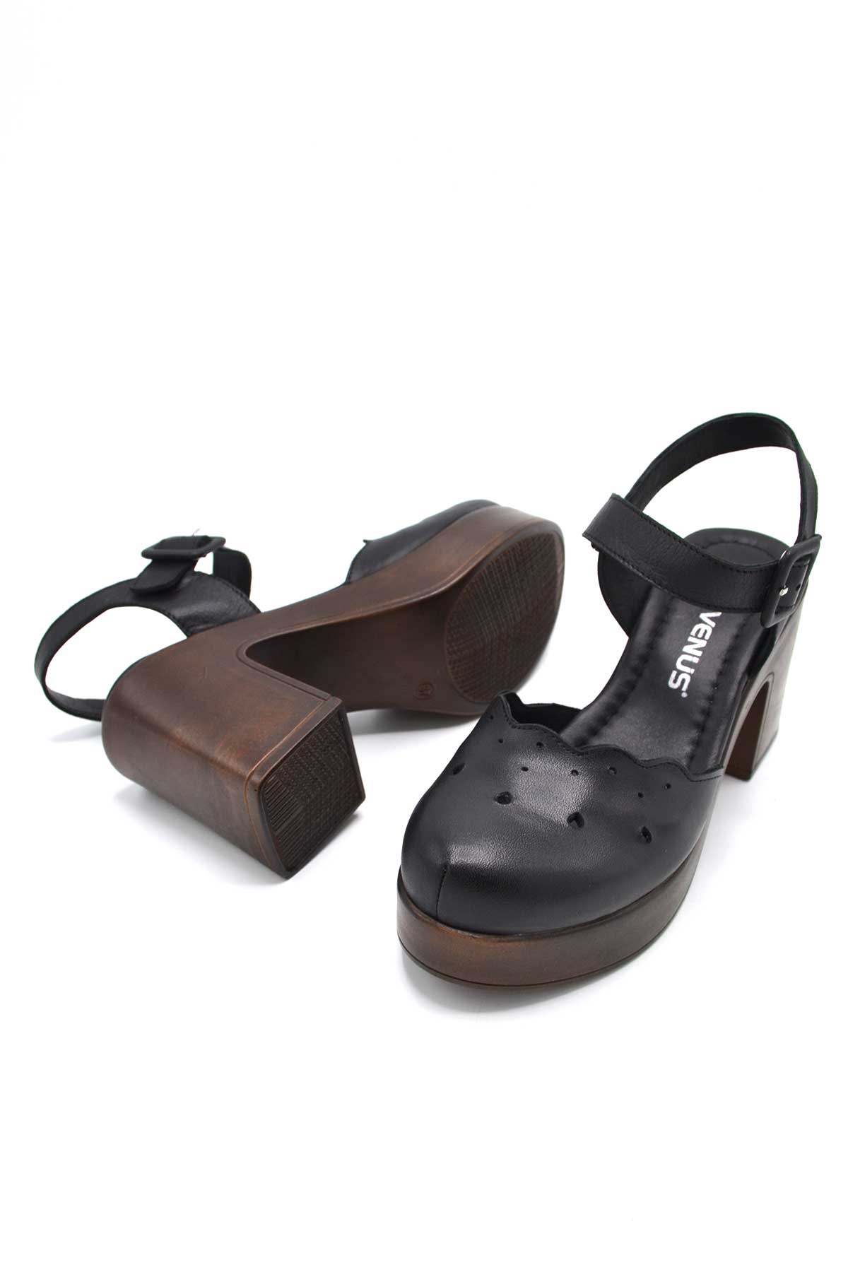 Venüs Deri Kadın Topuklu Sandalet Siyah 2217001Y Venüs Deri Kadın Topuklu Sandalet Siyah 2217001Y