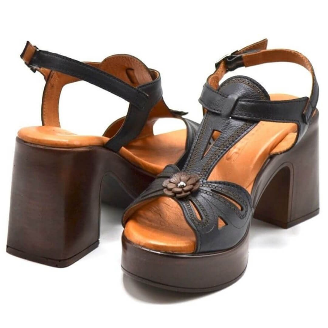 Venüs Deri Kadın Topuklu Sandalet Siyah-Kahve 2217006Y Venüs Deri Kadın Topuklu Sandalet Siyah-Kahve 2217006Y