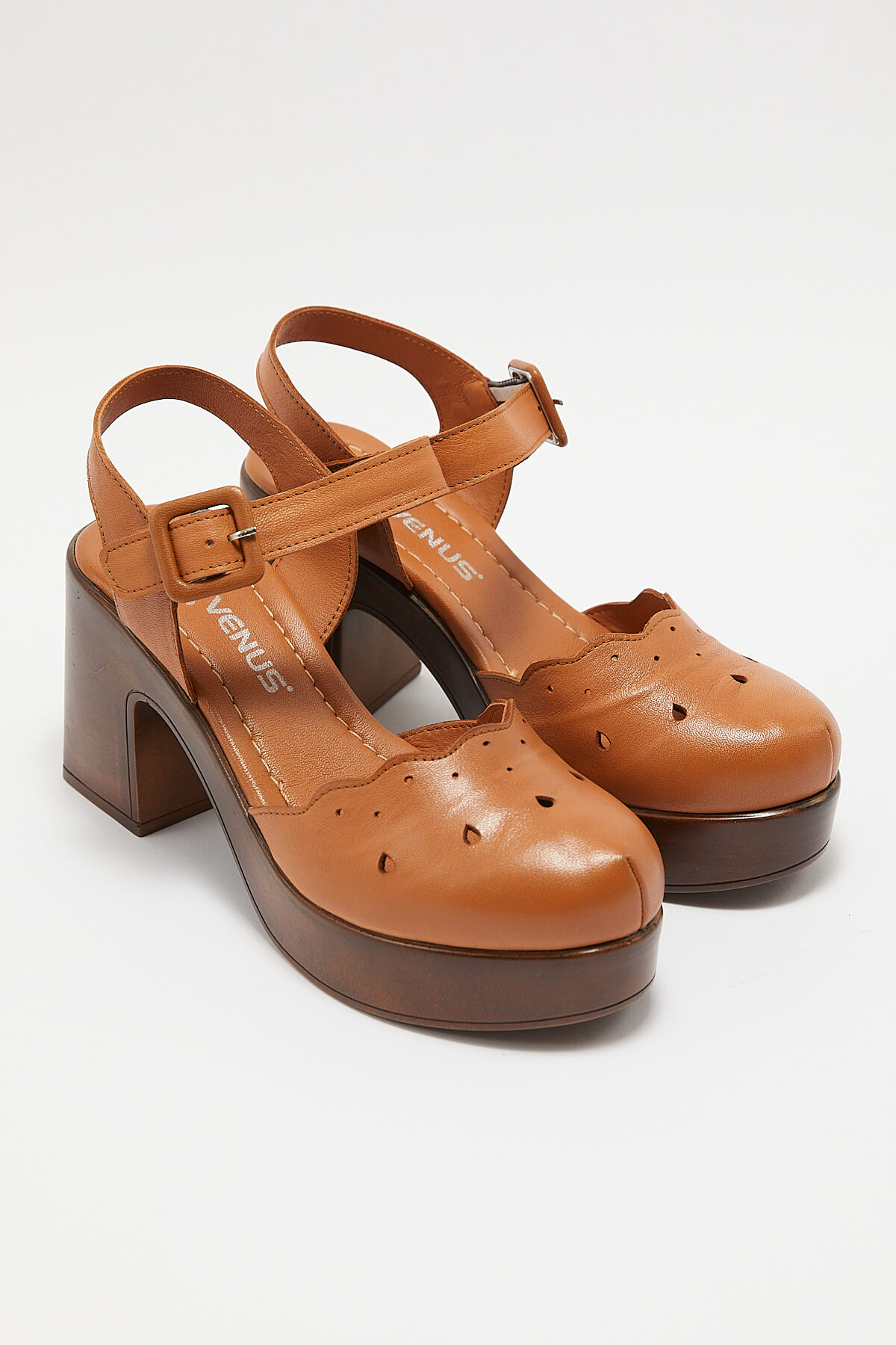 Venüs - Venüs Deri Kadın Topuklu Sandalet Taba 2217001Y Venüs - Venüs Deri Kadın Topuklu Sandalet Taba 2217001Y