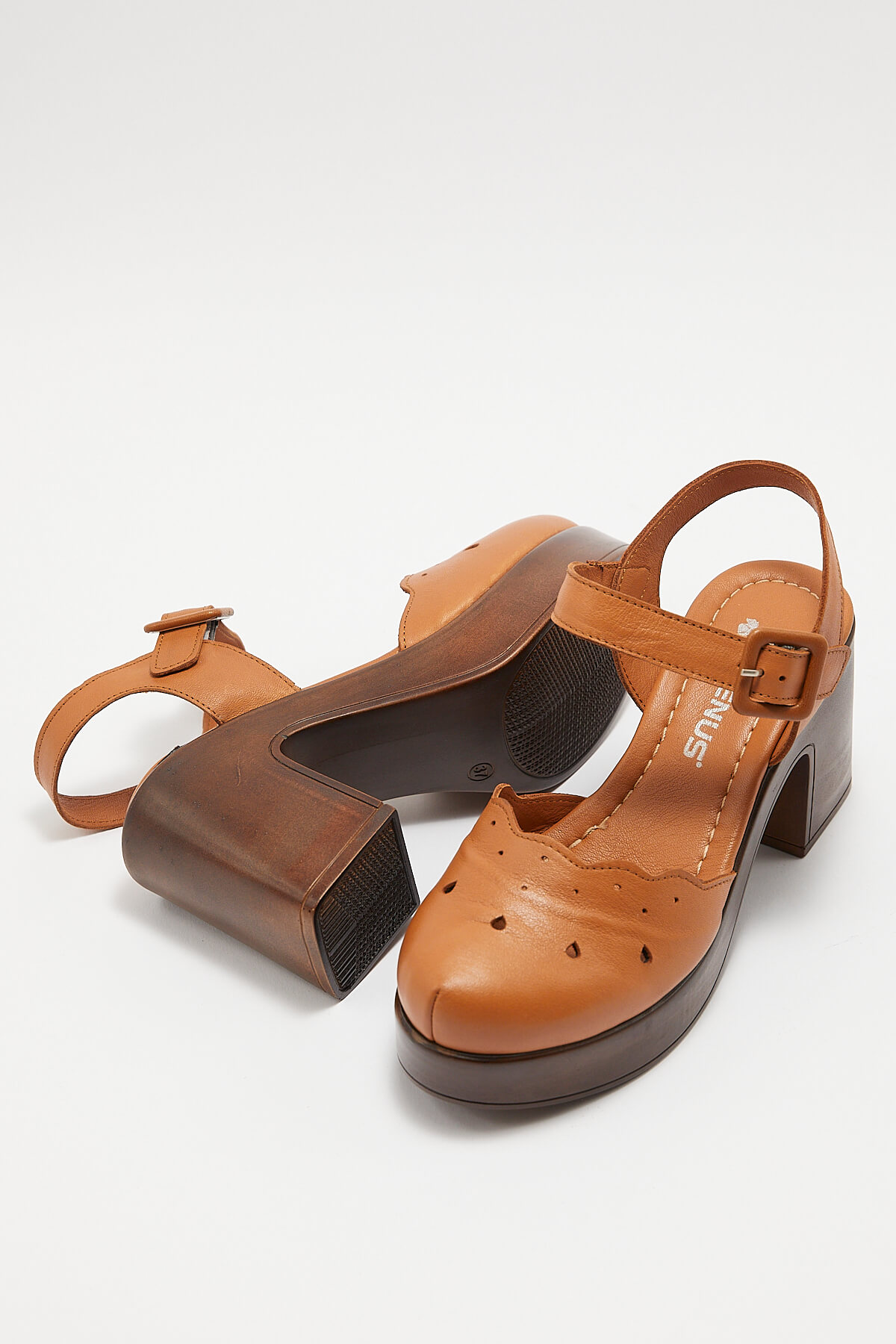 Venüs Deri Kadın Topuklu Sandalet Taba 2217001Y - Thumbnail