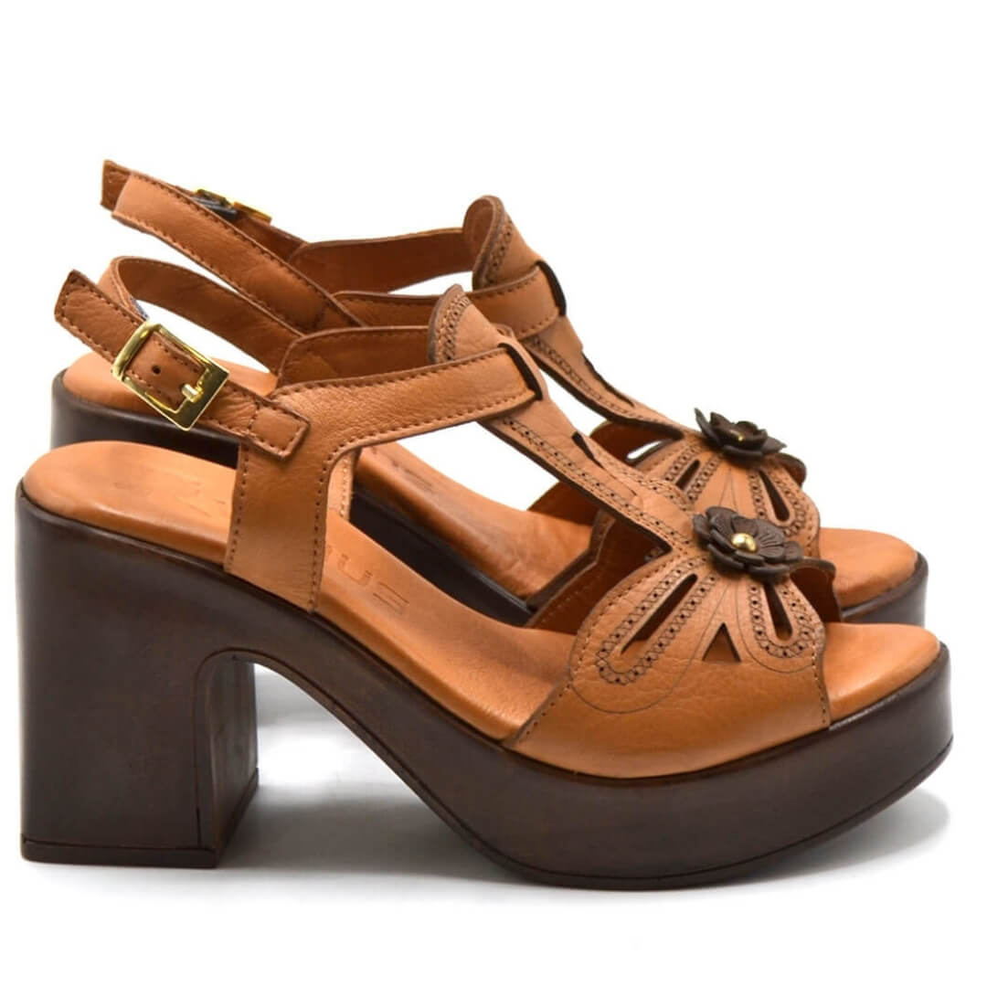 Venüs Deri Kadın Topuklu Sandalet Taba-Kahve 2217006Y