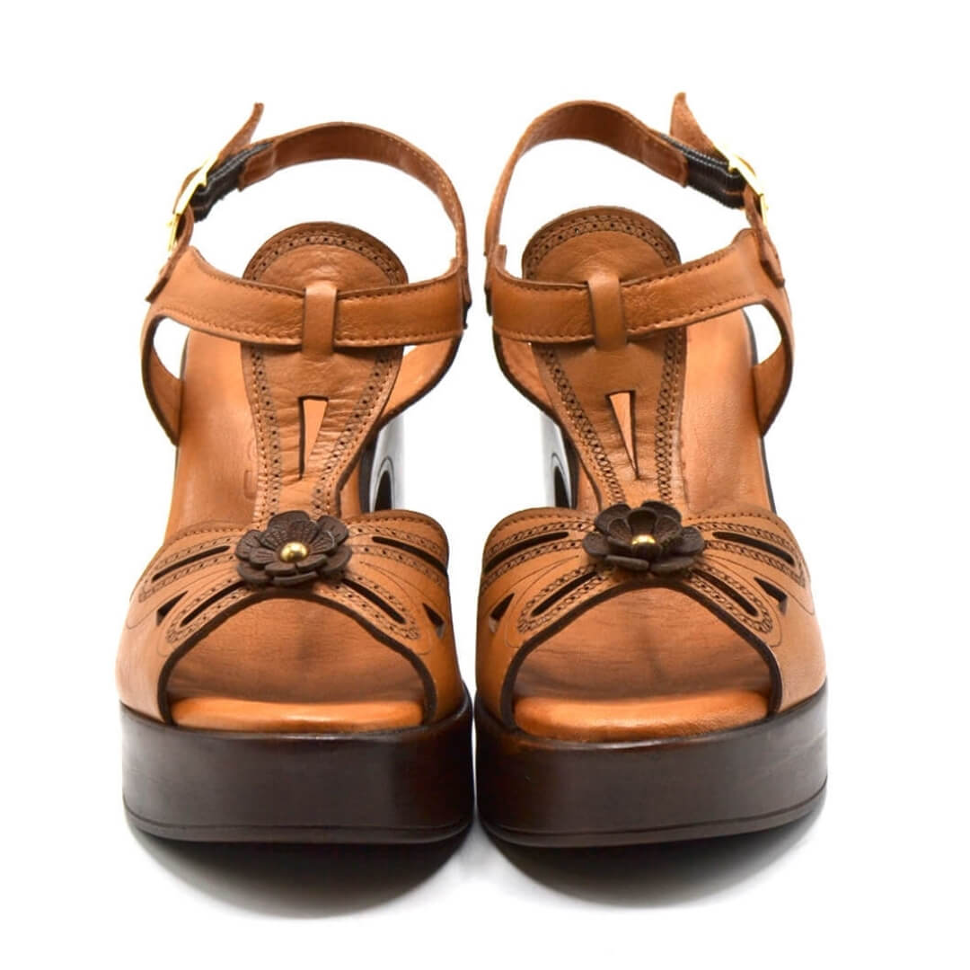 Venüs Deri Kadın Topuklu Sandalet Taba-Kahve 2217006Y - Thumbnail