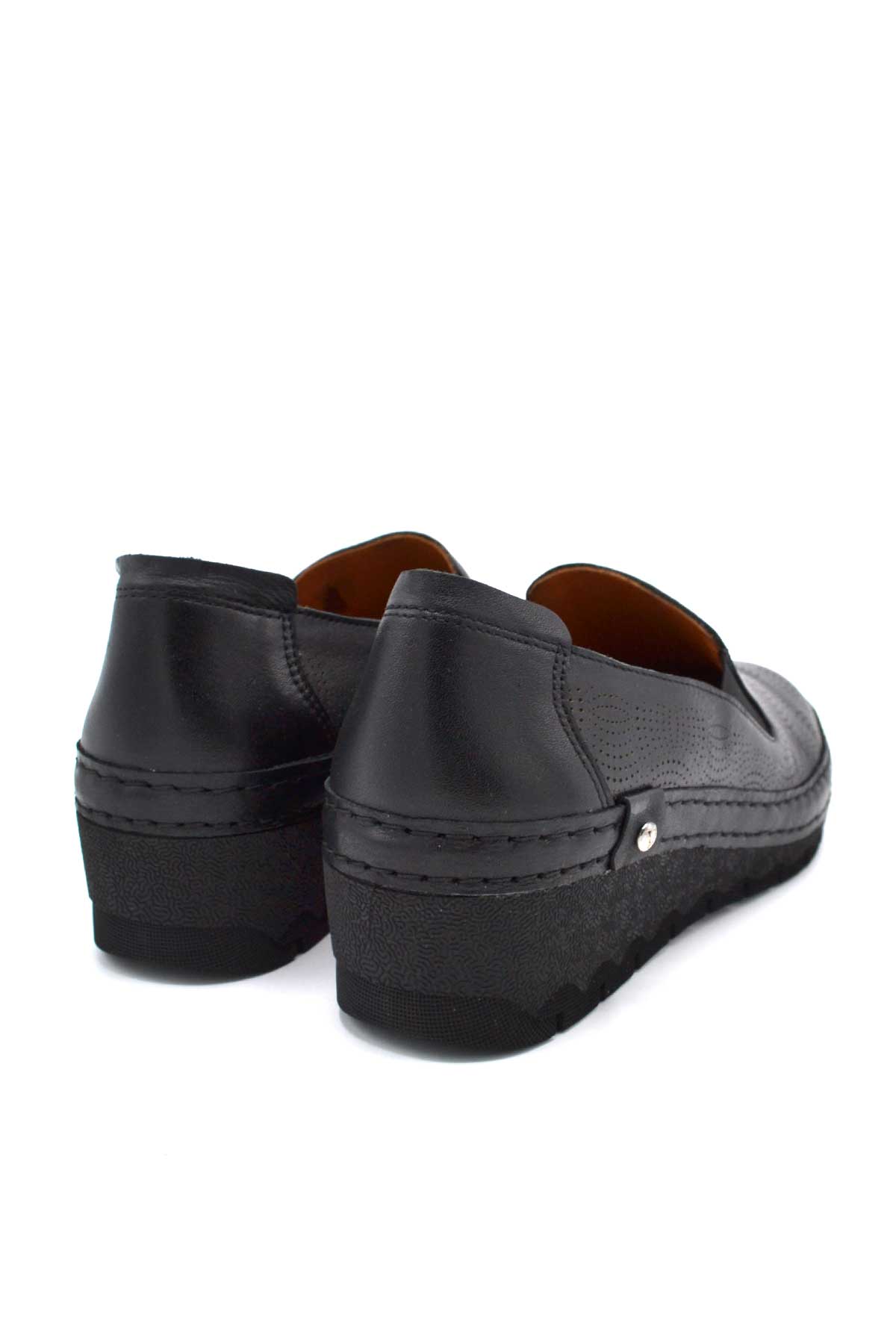 Kadın Casual Deri Sneakers Siyah 2213501Y - Thumbnail