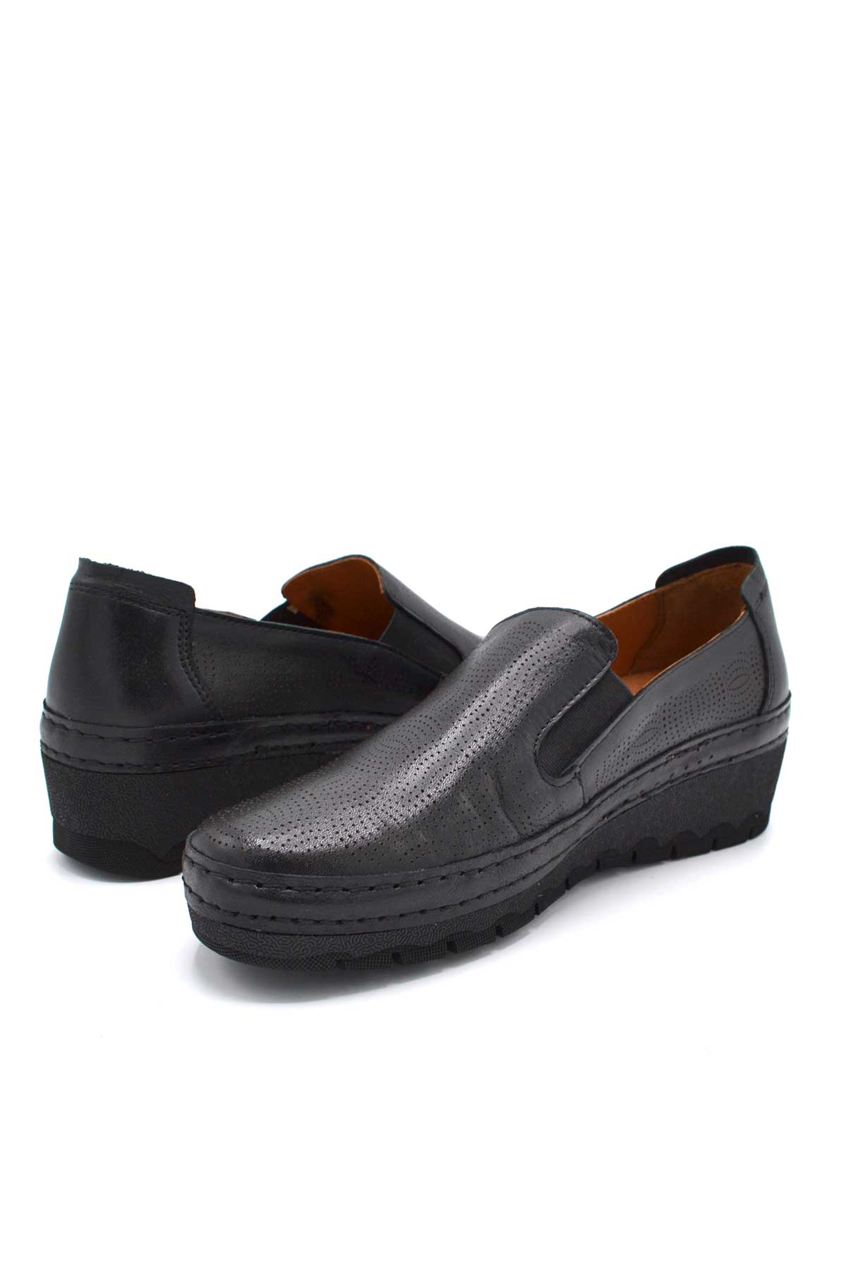 Kadın Casual Deri Sneakers Siyah 2213501Y - Thumbnail